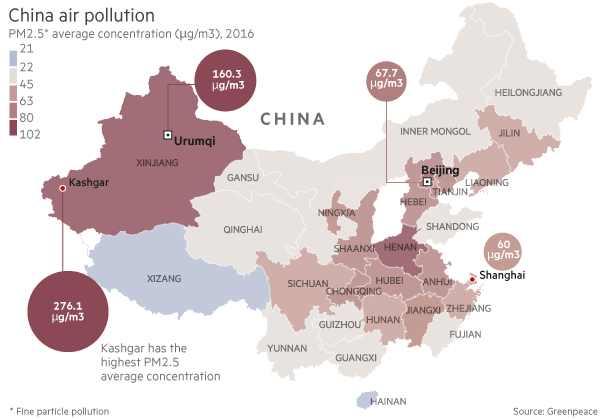 中国空气污染转向内陆 - 新闻与分析 - FT中文网